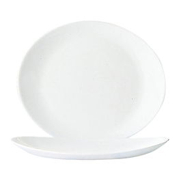 Assiette plate Arcoroc Restaurant 30 x 26 cm Blanc verre (6 Unités)