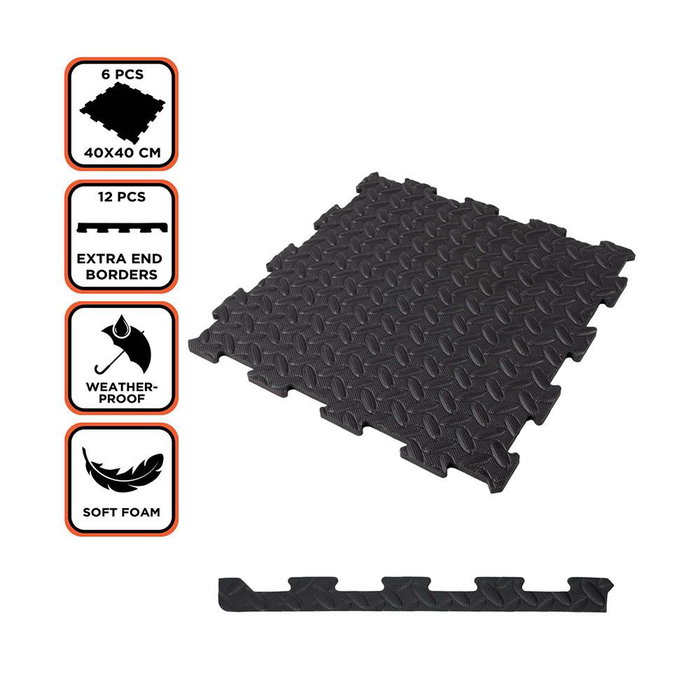 Dalles en mousse EVA Black & Decker Noir Feuille de Mousse 40 x 40 cm (6 Pièces) Dalles en mousse EVA Black & Decker Noir Feuille de Mousse 40 x 40 cm (6 Pièces)