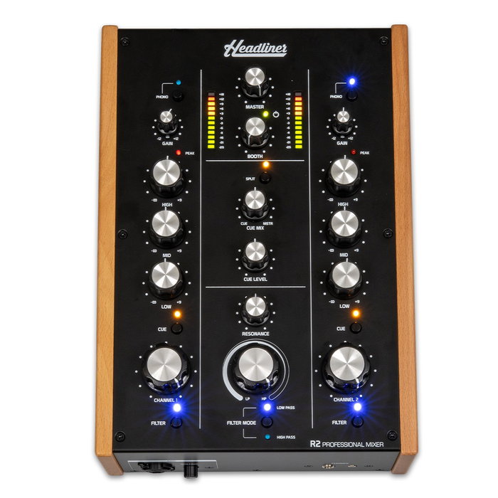 Headliner R2 - Table de Mixage DJ 2 Canaux Stéréo avec Entrées RCA/Phono, Filtre Analogique, Monitoring Casque Headliner R2 - Table de Mixage DJ 2 Canaux Stéréo avec Entrées RCA/Phono, Filtre Analogique, Monitoring Casque