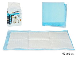 MASCOW Lot de 10 alèses absorbantes avec adhésif 40x60cm Bleu-Blanc