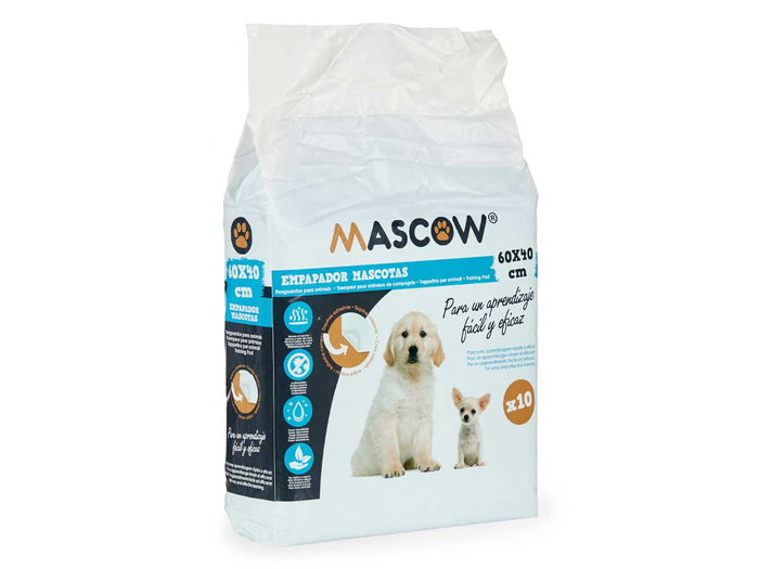 MASCOW Lot de 10 alèses absorbantes avec adhésif 40x60cm Bleu-Blanc MASCOW Lot de 10 alèses absorbantes avec adhésif 40x60cm Bleu-Blanc