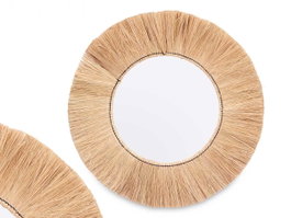 GIFTDECOR Miroir rond simple marron de 840 mm x 840 mm