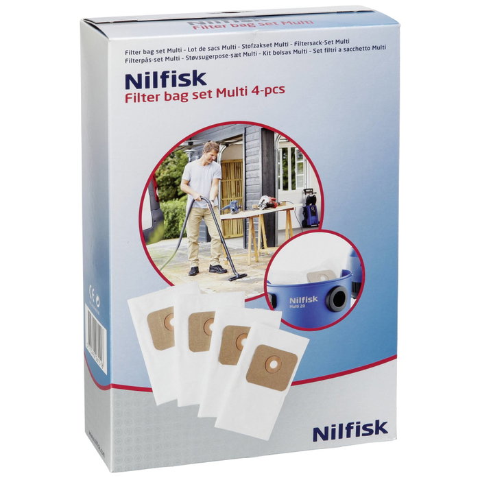 NILFISK Pack de 4 sacs pour aspirateur Multiposición T