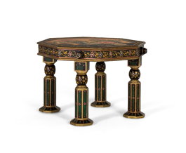 GINER Y COLOMER Table d'appoint octogonale en bois de manguier Multicolor