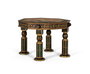 GINER Y COLOMER - Table d'appoint octogonale en bois de manguier avec peinture décorative à la main - Buffet multicolore, Hauteur: 37 cm, Diamètre de la table: 8 cm