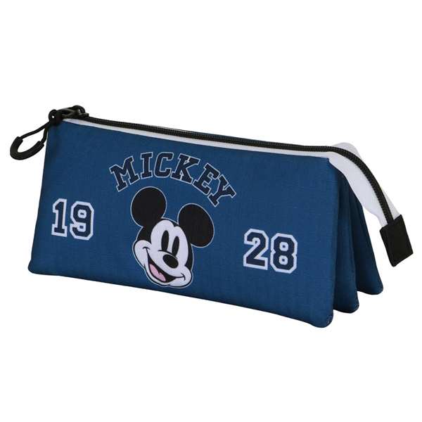 Karactermania Estuche portatodo triple Mickey Mouse Class 23 x 8 x 11 cm - Trousse scolaire 3 compartiments en ripstop - Taille 10 x 23,5 x 5 cm