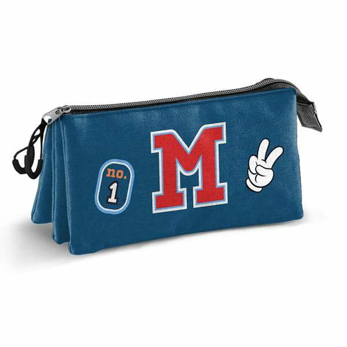 Trousse Fourre-Tout Triple Mickey Mouse Class Bleu 23 x 8 x 11 cm