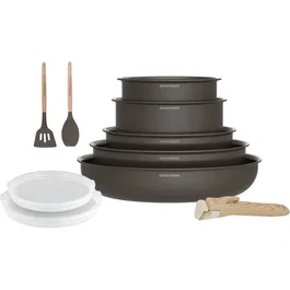 Arthur Martin Batterie de cuisine 10 pièces en Aluminium avec manche amovible