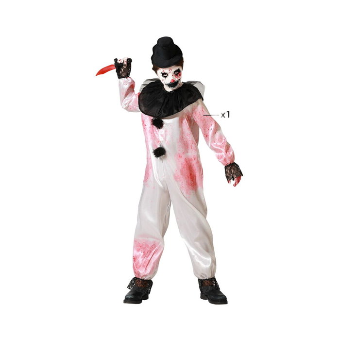BigBuy Carnival Déguisement Arlequin Sanglant Blanc pour Enfant 3-4 Ans