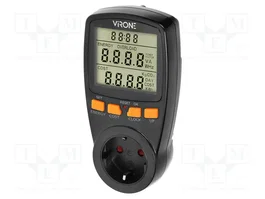 VIRONE Contrôleur de prise avec afficheur LCD et socket Schuko