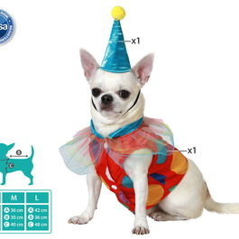 Déguisement pour chien clown rouge en polyester L - Costume de cirque pour animaux de compagnie