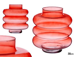 GIFTDECOR Vase en Verre Triple Sphère Aplatie 30cm Teja