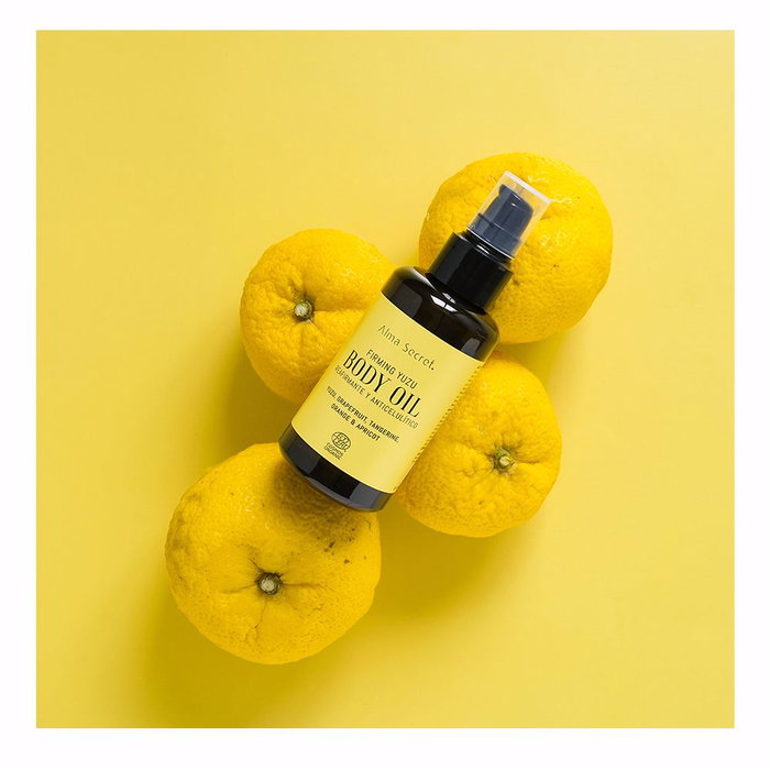 Alma Secret Huile Corporelle Raffermissante Anti-Cellulite Yuzu 100 ml aux 18 Huiles Végétales Naturelles et Biologiques