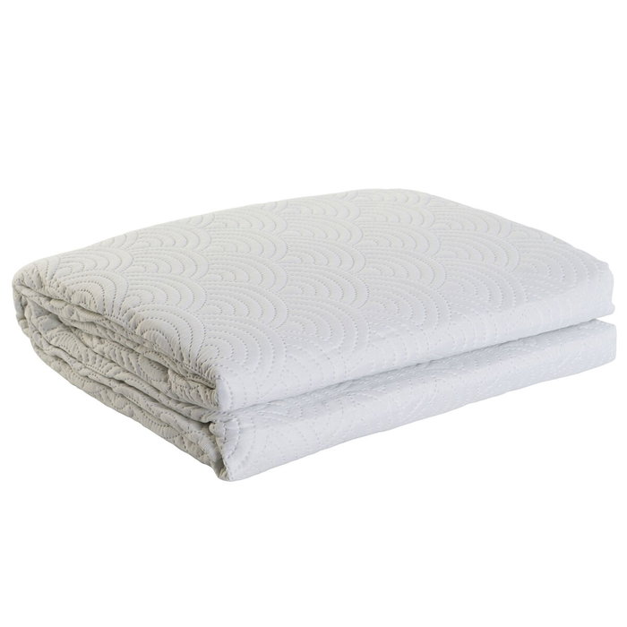 Couvre-lit DKD Home Decor Blanc Lit king size 270 x 270 x 1 cm Couvre-lit DKD Home Decor Blanc Lit king size 270 x 270 x 1 cm