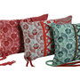 Coussin Home ESPRIT Rouge Vert Corail 30 x 10 x 20 cm (3 Unités)