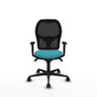 Piqueras y Crespo Chaise de Bureau Jorquera Turquoise et Noir