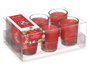 Acorde Lot de 6 bougies en verre parfum fruits rouges 16 x 6,5 x 11 cm (Set de 12)