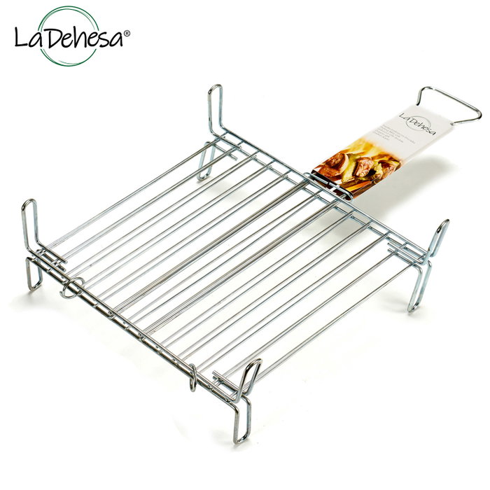 La Dehesa Grille Double Zincée 35 x 35 cm avec 4 Pattes et Poignée (Set de 5)