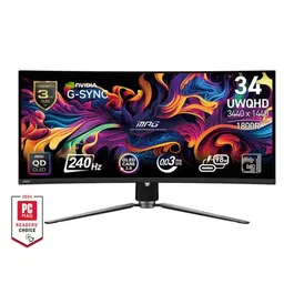 MSI MPG 341CQPX QD-OLED - Écran PC Gaming incurvé 34" Ultrawide UWQHD - Dalle QD-OLED - 240 Hz - 0.03 ms - Réglable en hauteur - HDR - G-Sync