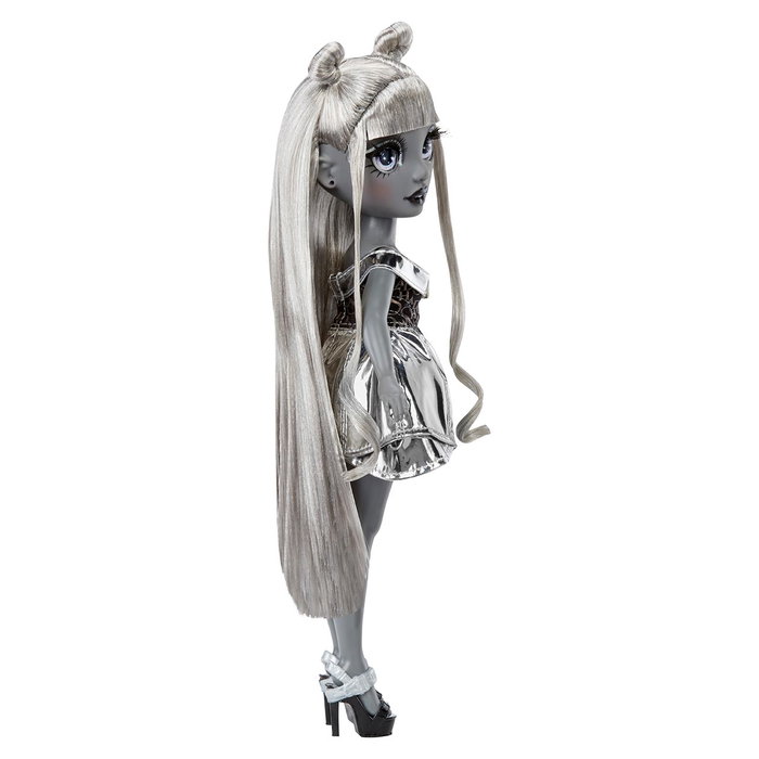 MGA Shadow High - Poupée Luna Madison 570592 en gris métallique avec yeux de cristal, cheveux lisses et vêtements détaillés