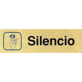 DUVER Plaque en Aluminium Or SILENCIO 150x45 mm