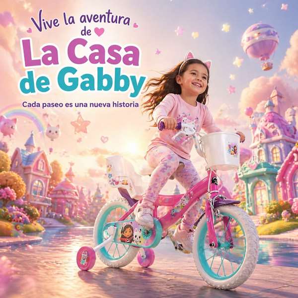 Gabby Dollhouse Bicicleta Vélo pour Enfants 14" (4 à 6 ans) - Rose