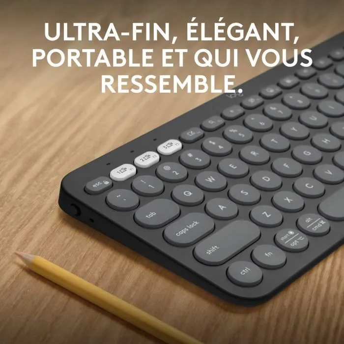 Logitech Pebble Keys 2 K380s - Clavier sans fil compact avec connexion Bluetooth multi-appareils, touches raccourcis personnalisables - Graphite