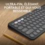 Logitech Pebble Keys 2 K380s - Clavier sans fil compact avec connexion Bluetooth multi-appareils, touches raccourcis personnalisables - Graphite