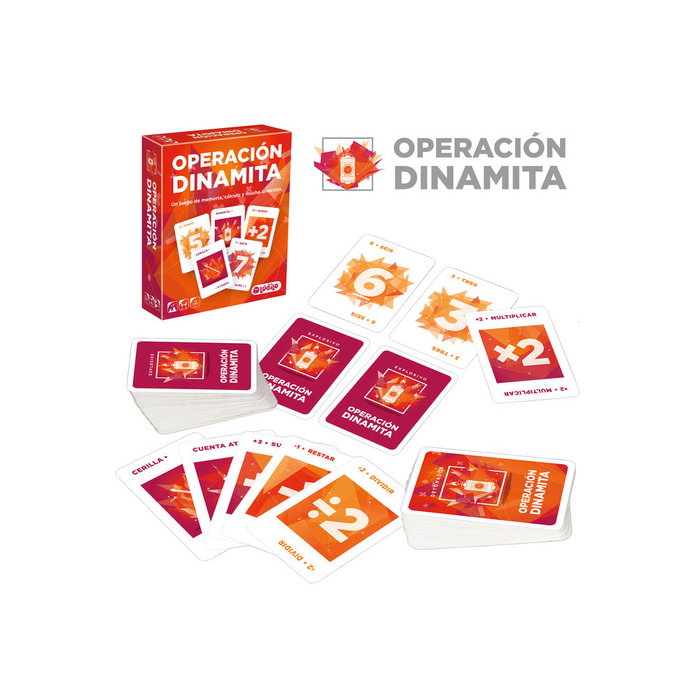 Lúdilo - Jeu de cartes Opération Dynamite - Jeu de calcul et mémoire pour 2 à 4 joueurs - À partir de 7 ans - Version Portugais et Espagnol Lúdilo - Jeu de cartes Opération Dynamite - Jeu de calcul et mémoire pour 2 à 4 joueurs - À partir de 7 ans - Version Portugais et Espagnol
