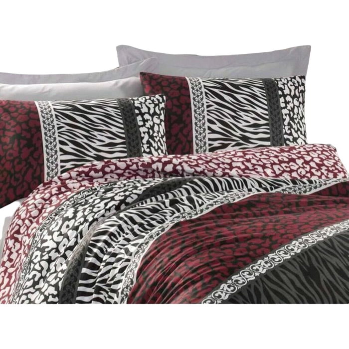 BigBuy Home Parure de couette Rouge, Blanc et Noir, 1 housse de couette 220 x 240 cm + 2 taies d'oreiller 60 x 60 cm BigBuy Home Parure de couette Rouge, Blanc et Noir, 1 housse de couette 220 x 240 cm + 2 taies d'oreiller 60 x 60 cm