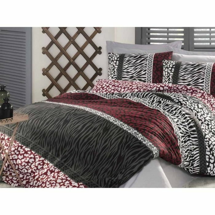 BigBuy Home Parure de couette Rouge, Blanc et Noir, 1 housse de couette 220 x 240 cm + 2 taies d'oreiller 60 x 60 cm BigBuy Home Parure de couette Rouge, Blanc et Noir, 1 housse de couette 220 x 240 cm + 2 taies d'oreiller 60 x 60 cm