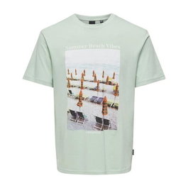 T-shirt à manches courtes homme Only & Sons Onskolton Reg Beach Surf Noir