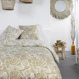 Today Parure de Lit 2 Personnes avec Housse de Couette à Zip 260x240 cm et 2 Taies d'Oreillers - Coton Imprimé - Réf. Mawira 108914