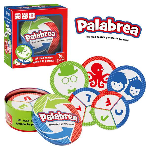 Ludilo - Jeu Palabrea, jeu de mots classique avec 60 cartes, en espagnol, à partir de 6 ans Ludilo - Jeu Palabrea, jeu de mots classique avec 60 cartes, en espagnol, à partir de 6 ans
