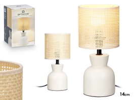 GIFTDECOR Lampe de table Jaune-Blanc