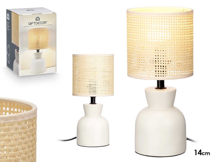 Giftdecor Lampe de Table Blanche Forma 14 x 20,5 x 14 cm Céramique Métal PVC E27 (Set de 12) Giftdecor Lampe de Table Blanche Forma 14 x 20,5 x 14 cm Céramique Métal PVC E27 (Set de 12)