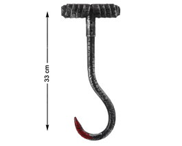 Atosa Crochet de Pirate Noir avec Pointe Rouge de 33 cm
