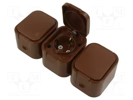 ABEX Socle d'alimentation Schuko marron 16A 250V AC