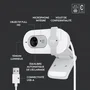 Logitech Brio 100 - Webcam Full HD 1080p, Microphone intégré, Équilibrage automatique de l'éclairage - Blanc