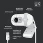 Logitech Brio 100 Webcam 1080p Full HD avec micro, blanc - Caméra USB pour visioconférence