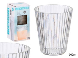 LEKNES VASO RAYAS TRANSPARENTE 300 ML