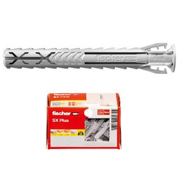 FISCHER 454.1177 Taco de Nylon SX Plus - Gammes 4x20 à 14x70 mm - Coffrets de 20 à 200 Unités - Cheville à Expansion 4 Voies pour Béton, Brique