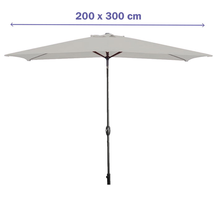 Marbueno 10494 Parapluie Acier 8 Baleines 200x300 cm Polyester Blanc Jardin Piscine Terrasse Marbueno 10494 Parapluie Acier 8 Baleines 200x300 cm Polyester Blanc Jardin Piscine Terrasse