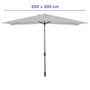 Marbueno 10494 Parapluie Acier 8 Baleines 200x300 cm Polyester Blanc Jardin Piscine Terrasse