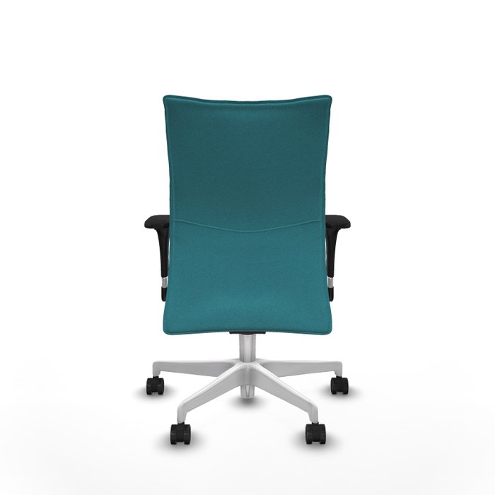 Piqueras Y Crespo Silla Albacete Confidente Turquoise avec mécanisme Synchro et base blanche Piqueras Y Crespo Silla Albacete Confidente Turquoise avec mécanisme Synchro et base blanche