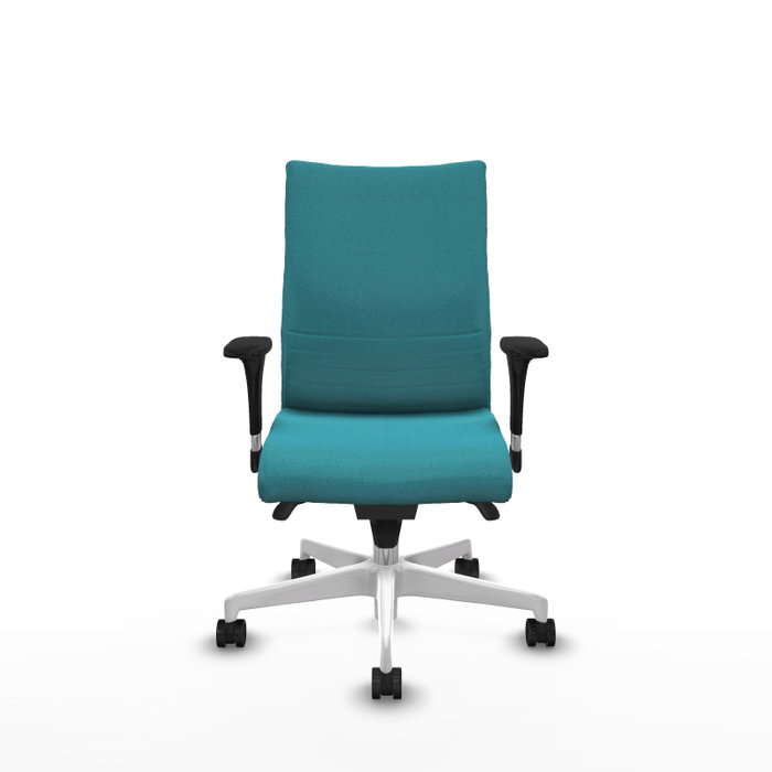 Piqueras Y Crespo Silla Albacete Confidente Turquoise avec mécanisme Synchro et base blanche Piqueras Y Crespo Silla Albacete Confidente Turquoise avec mécanisme Synchro et base blanche