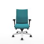 Piqueras Y Crespo Silla Albacete Confidente Turquoise avec mécanisme Synchro et base blanche