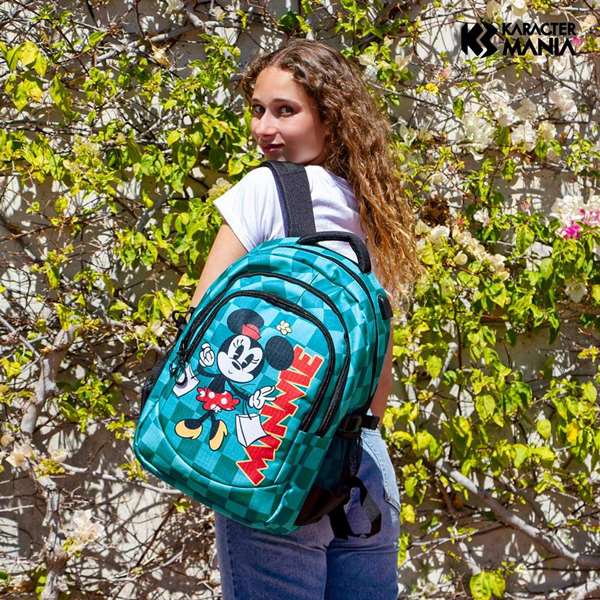 Karactermania Mochila Minnie Run. Plus Fan Indigo - Sac à dos enfant ventilé avec port USB et compartiments - 44x34x21 cm