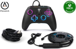 PowerA Manette Advantage avec câble pour Xbox Series X|S, Lumectra + LED RGB Noir