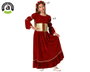 Disfraz Reina Medieval Rojo Vestido con Diadema Niña